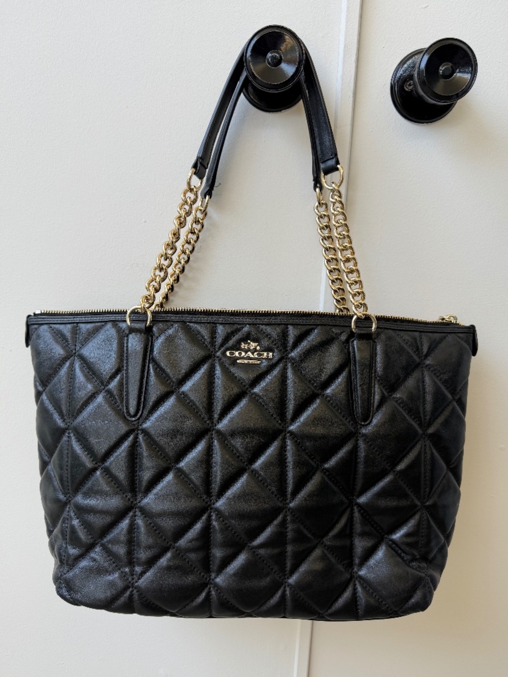 Vintage Coach Ava Chain Tote in Quilted Leather - Style No. F36661